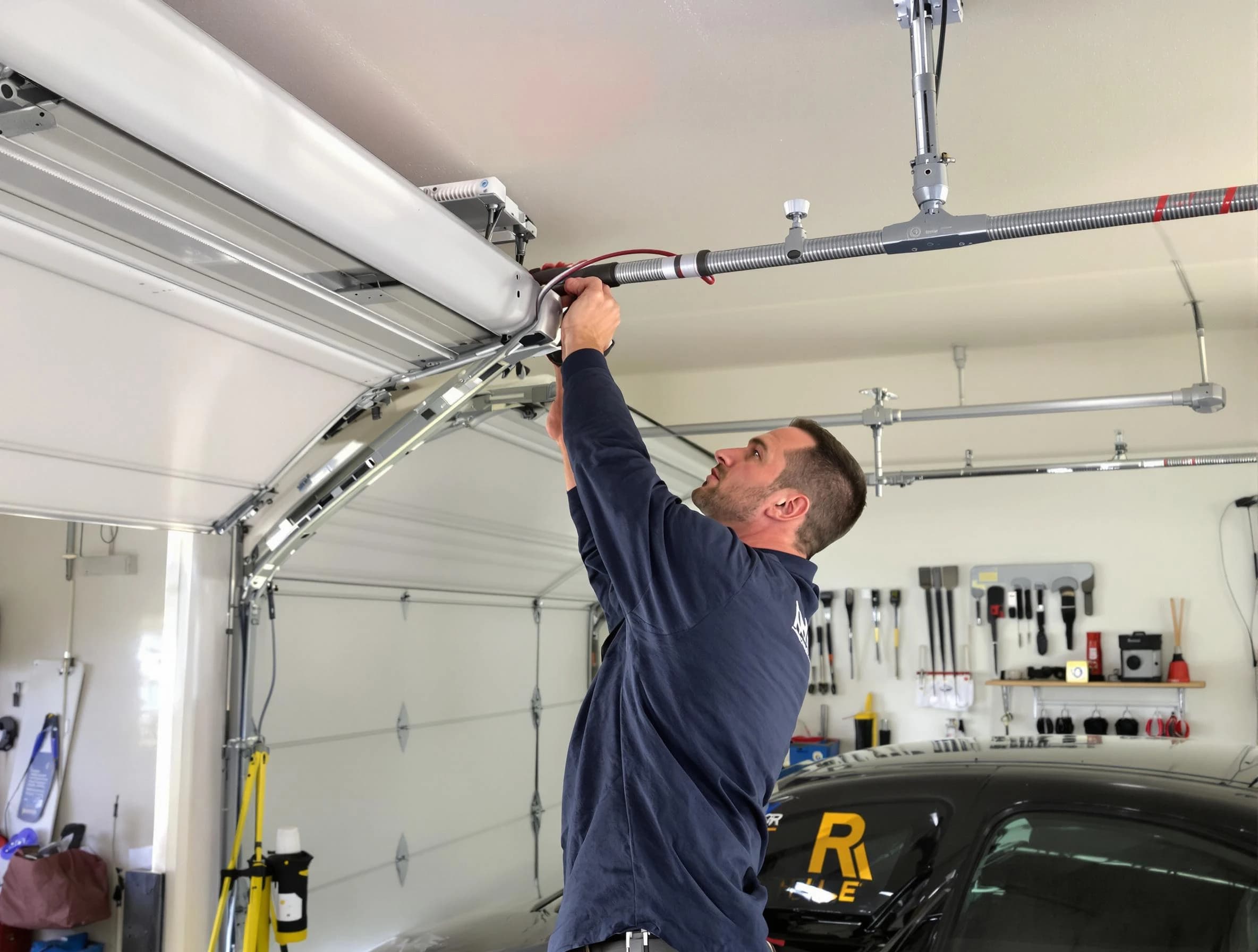 Canton Garage Door Repair technician performing garage door cable repair in Canton