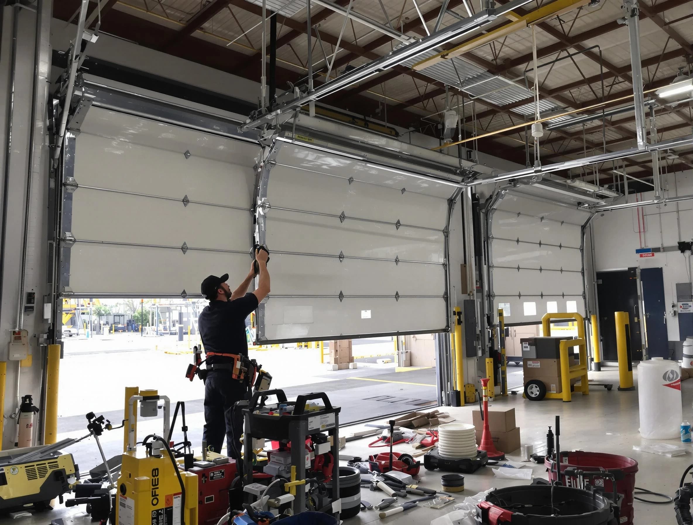 Canton Garage Door Repair technician performing commercial garage door repair in Canton