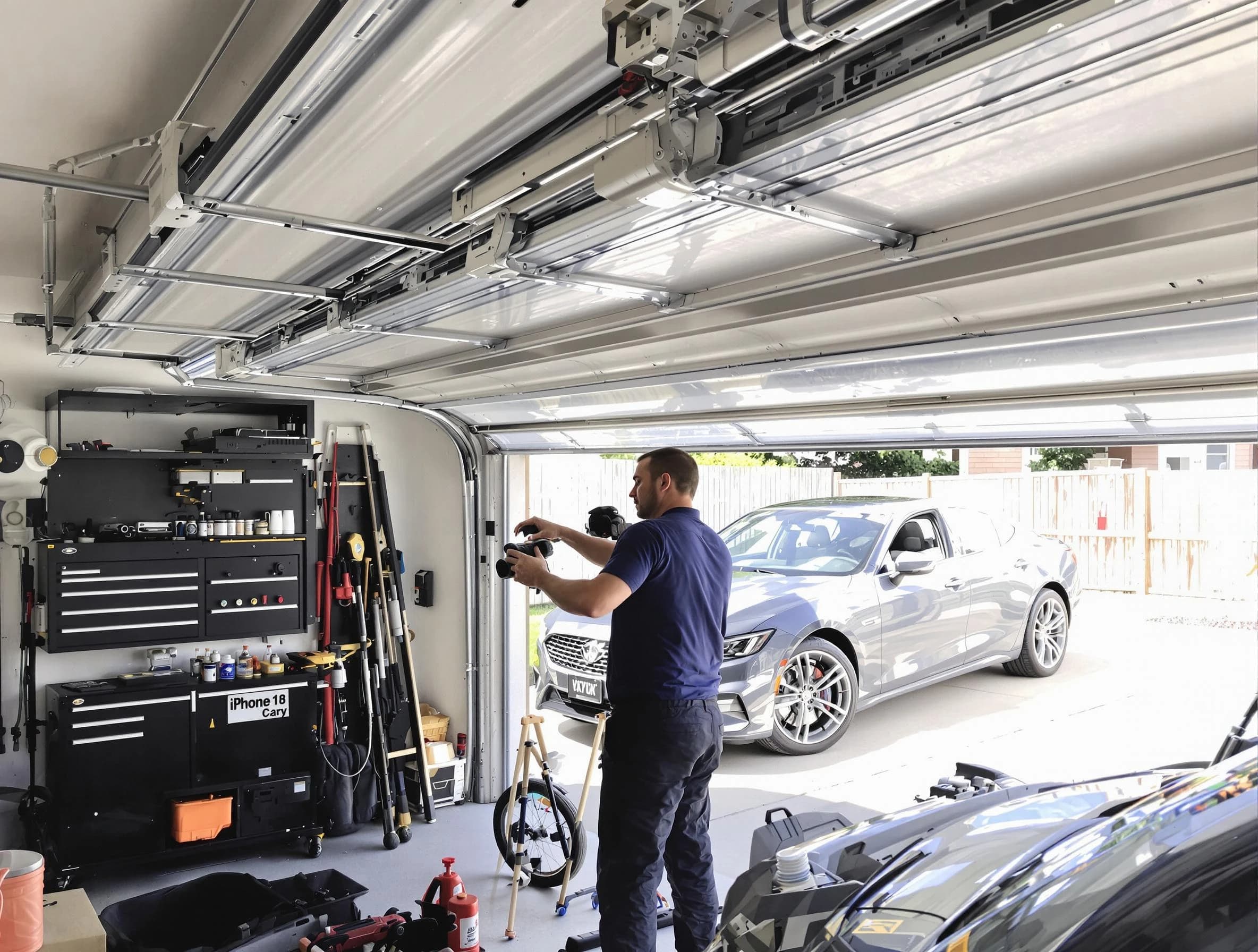 Canton Garage Door Repair technician fixing noisy garage door in Canton