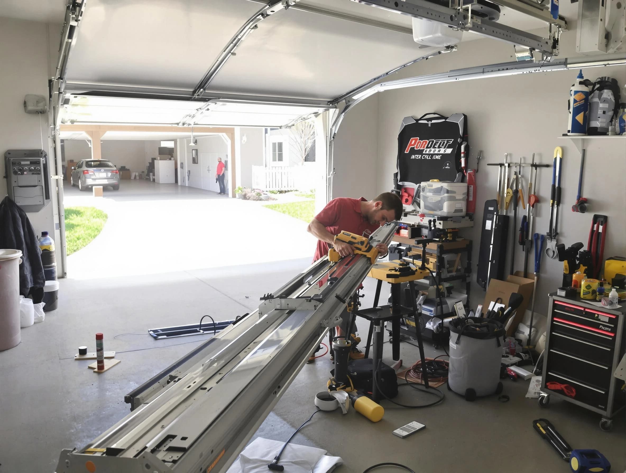 Canton Garage Door Repair expert performing track repair in Canton