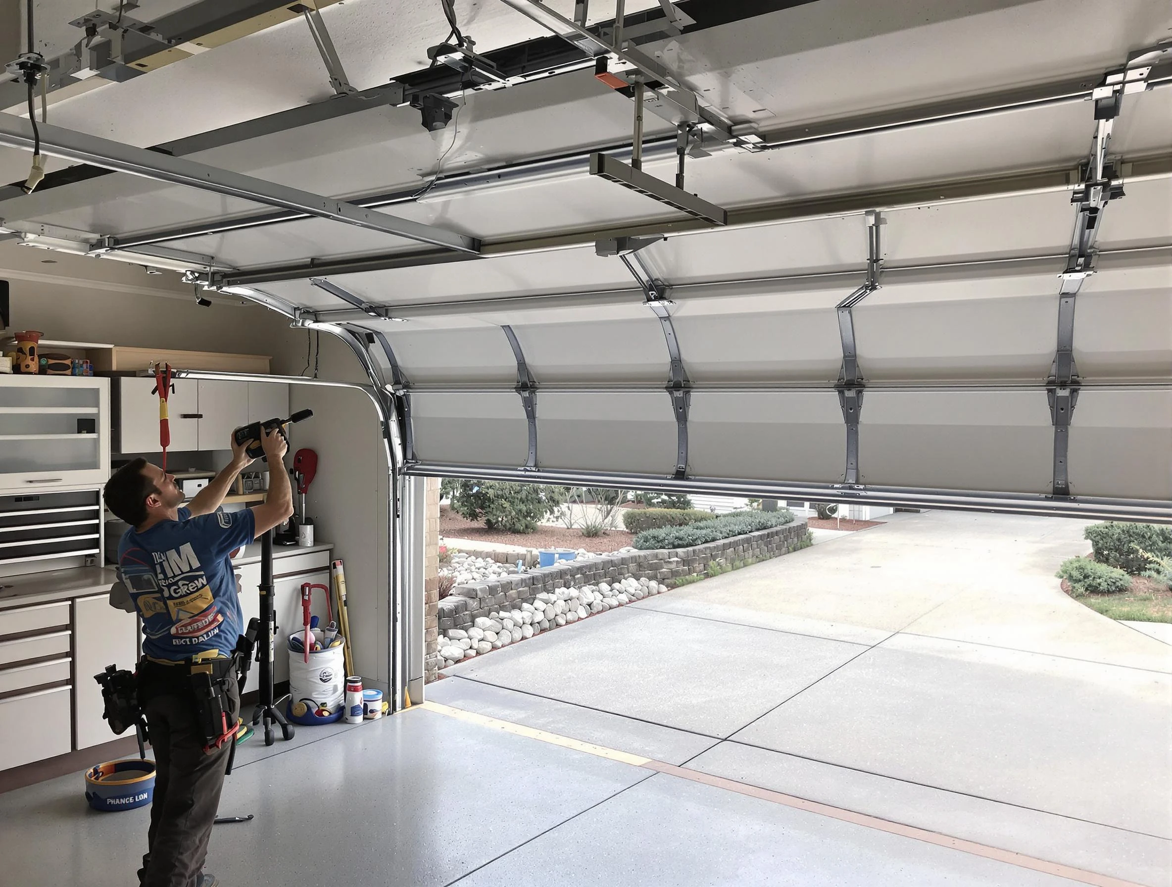 Garage door track repair service by Canton Garage Door Repair in Canton